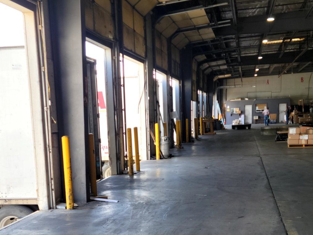 Loading dock doors at the Fast Distribution warehouse in Laredo, Texas